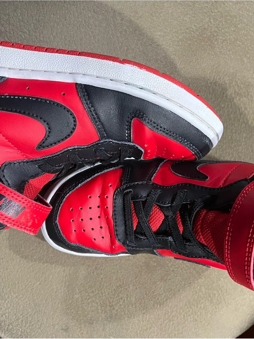 Nike Kids Red and Black High-Top Sneakers